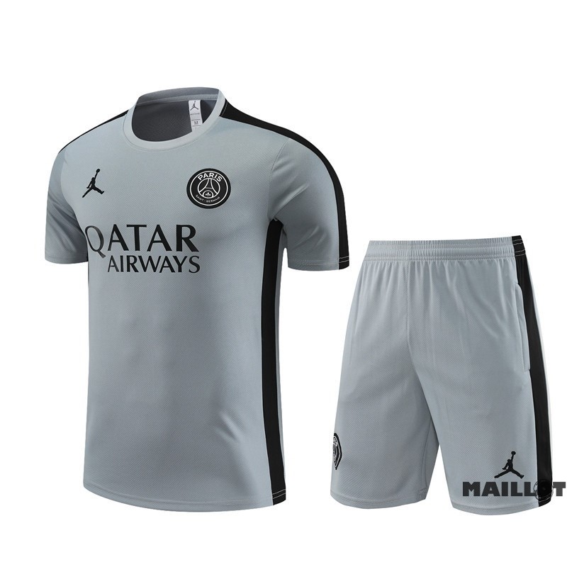 Foot Maillot Pas Cher Entrainement Ensemble Complet Paris Saint Germain 2023 2024 Gris I Noir