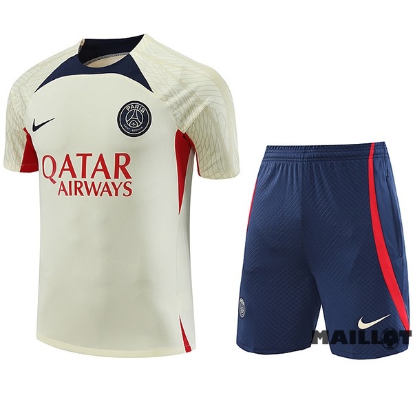 Foot Maillot Pas Cher Entrainement Ensemble Complet Paris Saint Germain 2023 2024 Jaune I Bleu