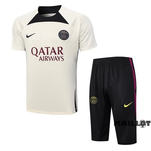 Foot Maillot Pas Cher Entrainement Ensemble Complet Paris Saint Germain 2023 2024 Jaune Noir