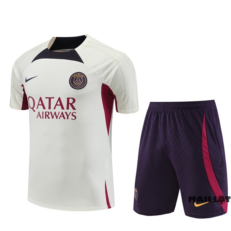 Foot Maillot Pas Cher Entrainement Ensemble Complet Paris Saint Germain 2023 2024 Jaune Purpura