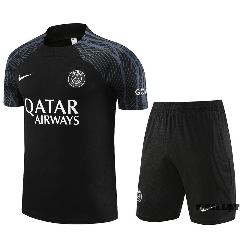 Foot Maillot Pas Cher Entrainement Ensemble Complet Paris Saint Germain 2023 2024 Noir