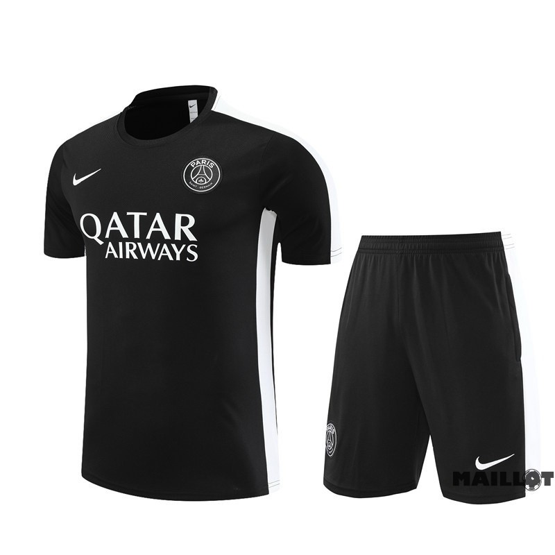 Foot Maillot Pas Cher Entrainement Ensemble Complet Paris Saint Germain 2023 2024 Noir Blanc