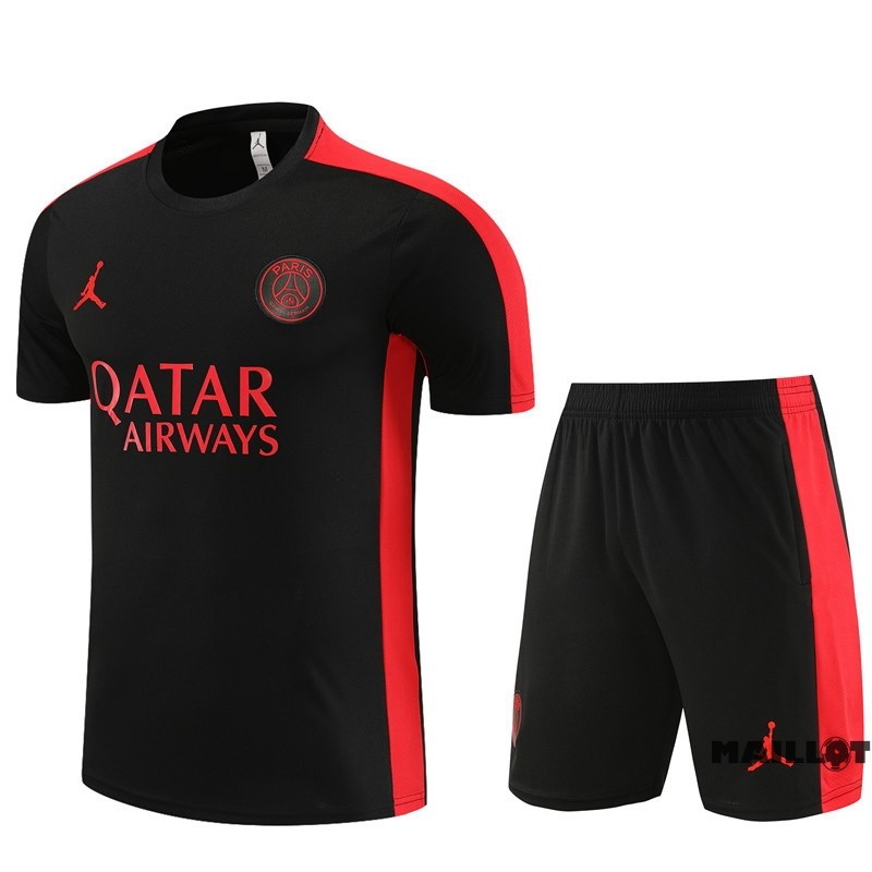 Foot Maillot Pas Cher Entrainement Ensemble Complet Paris Saint Germain 2023 2024 Noir Rouge