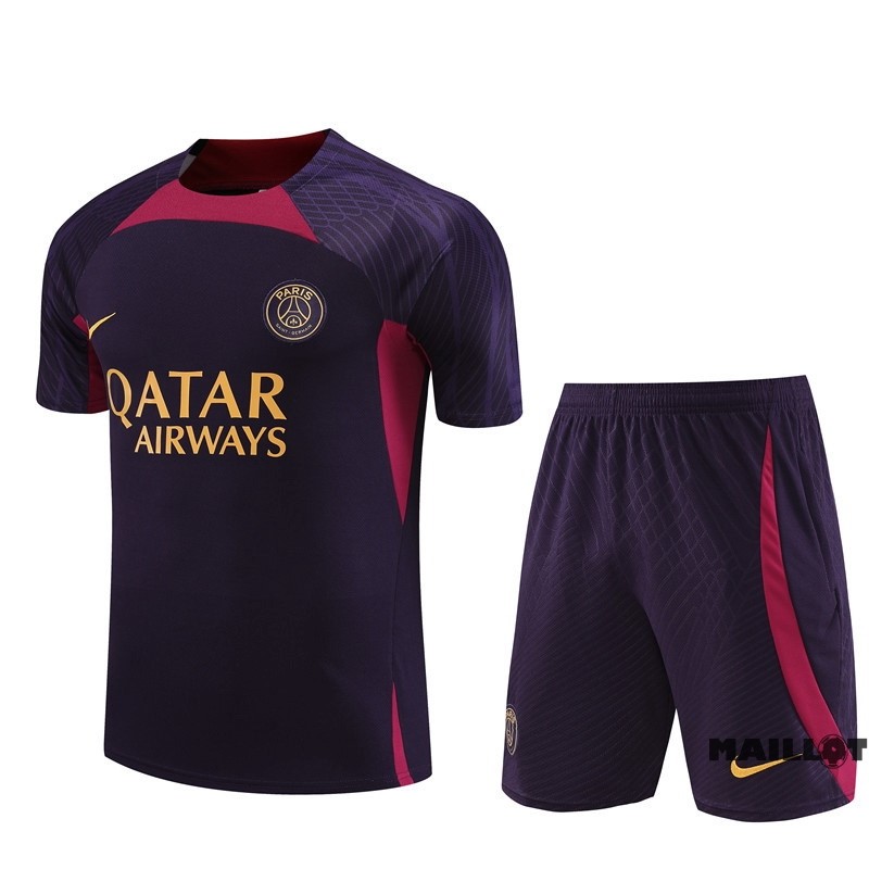 Foot Maillot Pas Cher Entrainement Ensemble Complet Paris Saint Germain 2023 2024 Purpura Marine