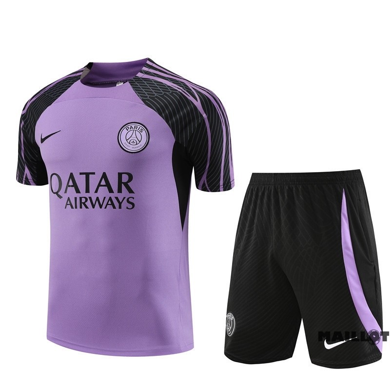 Foot Maillot Pas Cher Entrainement Ensemble Complet Paris Saint Germain 2023 2024 Purpura Noir