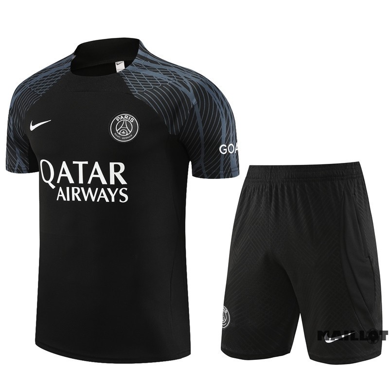 Foot Maillot Pas Cher Entrainement Ensemble Complet Paris Saint Germain Enfant 2023 2024 Noir