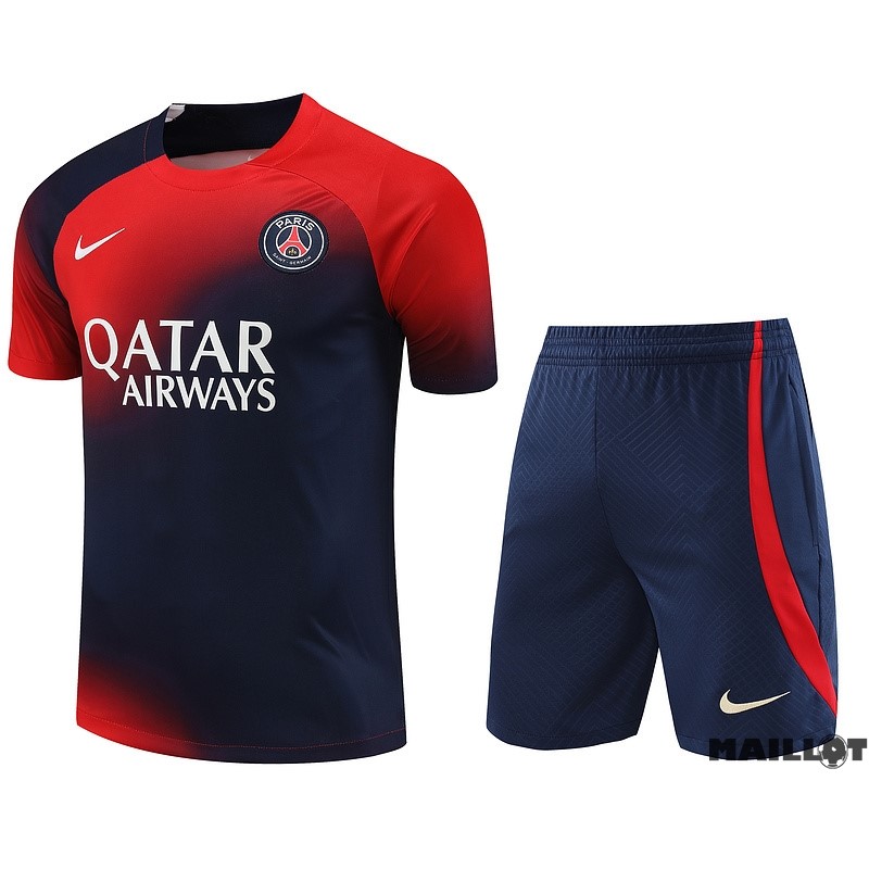 Foot Maillot Pas Cher Entrainement Ensemble Complet Paris Saint Germain Enfant 2023 2024 Rouge Bleu