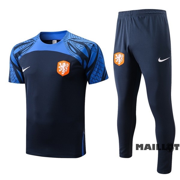 Foot Maillot Pas Cher Entrainement Ensemble Complet Pays Bas 2022 Bleu Marine