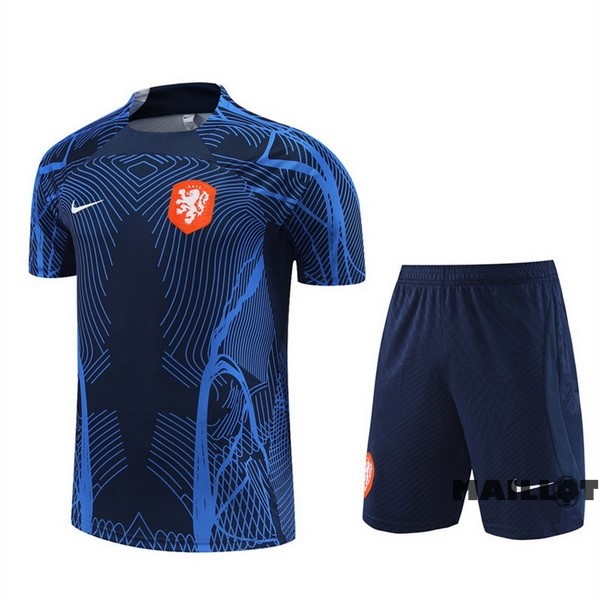 Foot Maillot Pas Cher Entrainement Ensemble Complet Pays Bas 2023 Bleu Marine