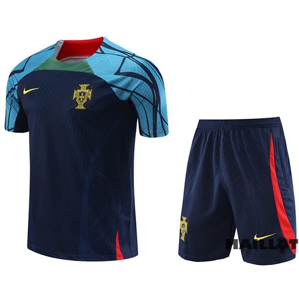 Foot Maillot Pas Cher Entrainement Ensemble Complet Portugal 2022 Bleu Rouge