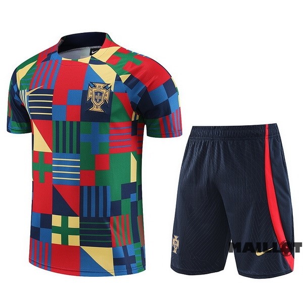 Foot Maillot Pas Cher Entrainement Ensemble Complet Portugal 2022 Rouge Bleu