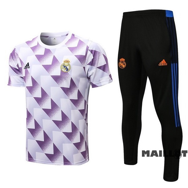 Foot Maillot Pas Cher Entrainement Ensemble Complet Real Madrid 2022 2023 Blanc Purpura Noir