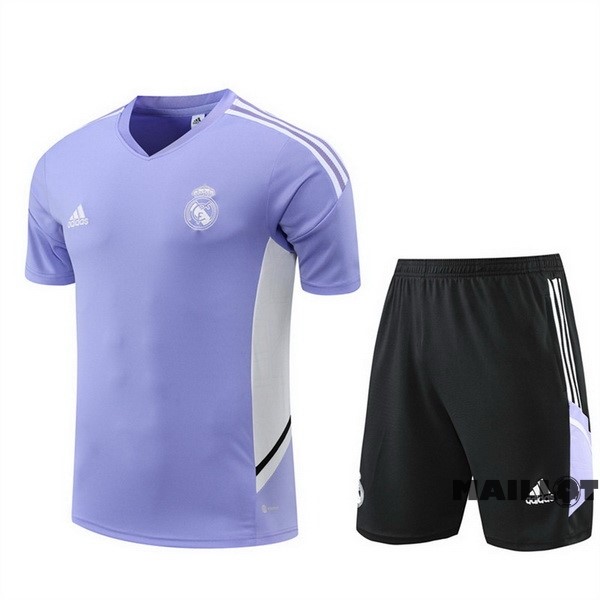 Foot Maillot Pas Cher Entrainement Ensemble Complet Real Madrid 2022 2023 Purpura I Blanc Noir