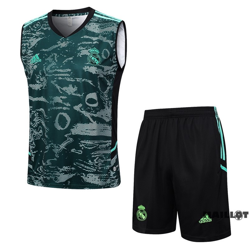 Foot Maillot Pas Cher Entrainement Ensemble Complet Real Madrid 2023 2024 Vert Noir