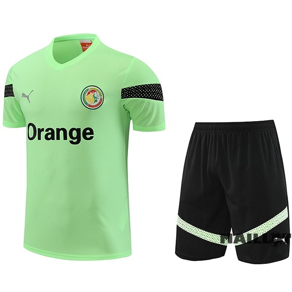 Foot Maillot Pas Cher Entrainement Ensemble Complet Sénégal 2023 Vert Noir