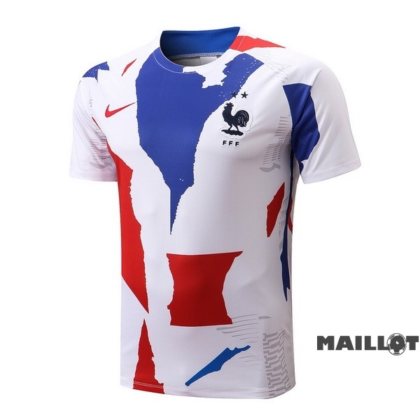 Foot Maillot Pas Cher Entrainement France 2022 Blanc Bleu Rouge