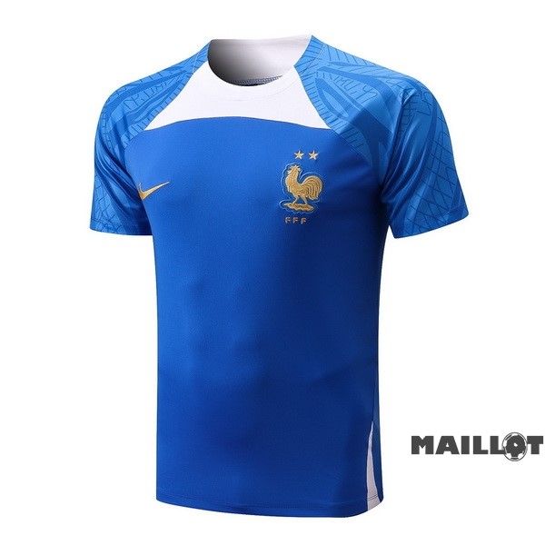 Foot Maillot Pas Cher Entrainement France 2022 Bleu Blanc