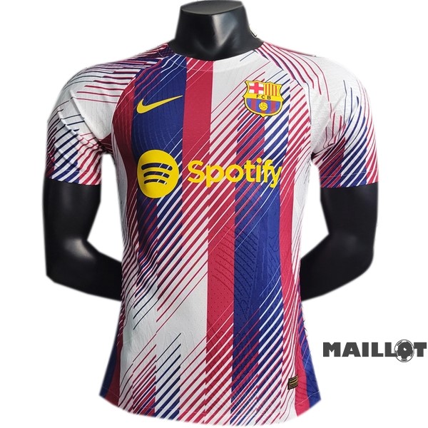 Foot Maillot Pas Cher Entrainement Joueurs Barcelona 2023 2024 Rouge Bleu