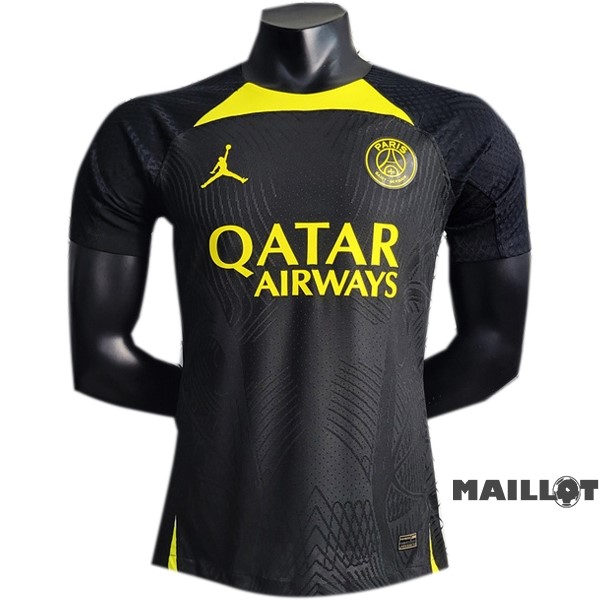 Foot Maillot Pas Cher Entrainement Joueurs Paris Saint Germain 2023 2024 Noir Jaune