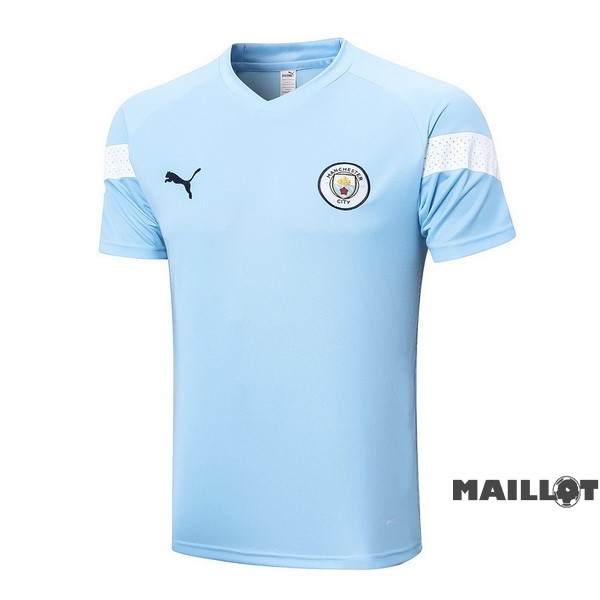 Foot Maillot Pas Cher Entrainement Manchester City 2022 2023 Bleu Blanc