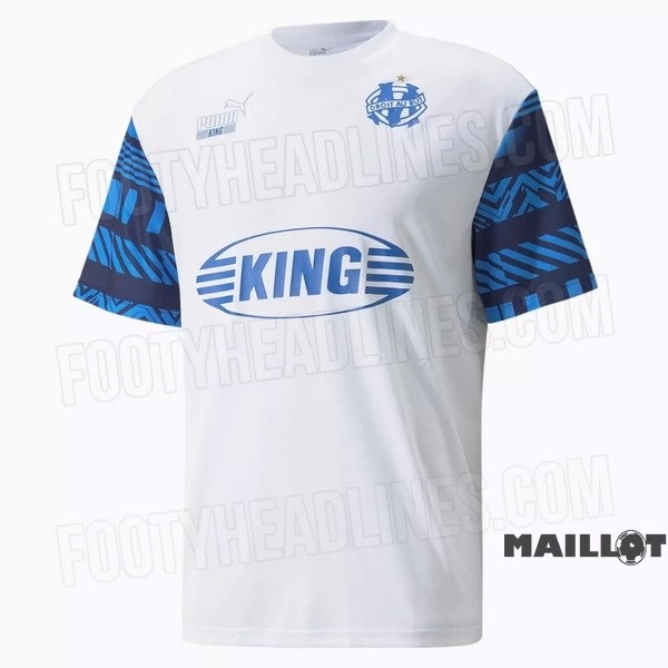 Foot Maillot Pas Cher Entrainement Marsella 2022 2023 Blanc Bleu