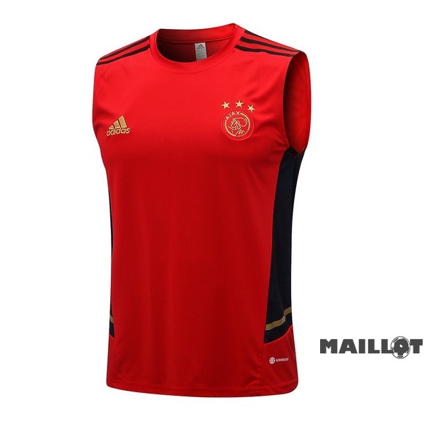 Foot Maillot Pas Cher Entrainement Sans Manches Ajax 2022 2023 Rouge Bleu