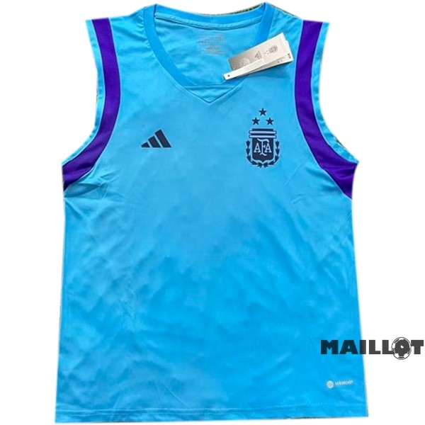 Foot Maillot Pas Cher Entrainement Sans Manches Argentine 2023 Bleu