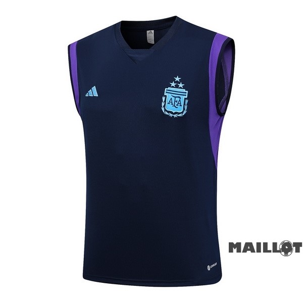 Foot Maillot Pas Cher Entrainement Sans Manches Argentine 2023 Bleu Marine