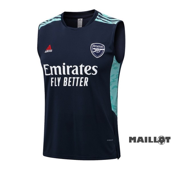 Foot Maillot Pas Cher Entrainement Sans Manches Arsenal 2022 2023 Bleu Vert