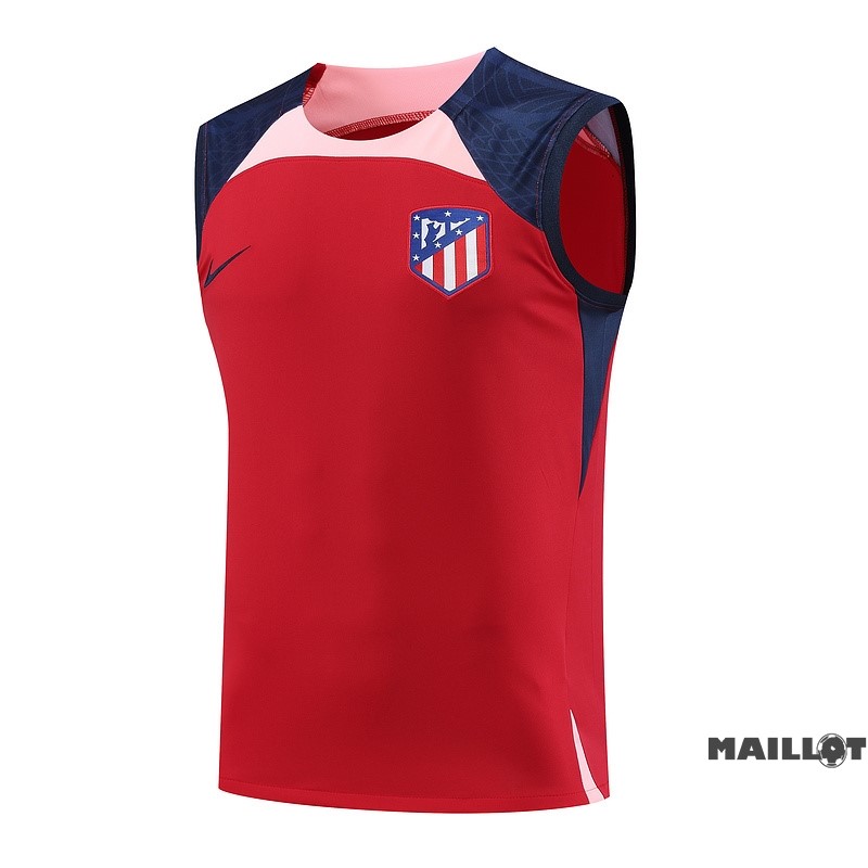 Foot Maillot Pas Cher Entrainement Sans Manches Atlético Madrid 2023 2024 Rouge Bleu