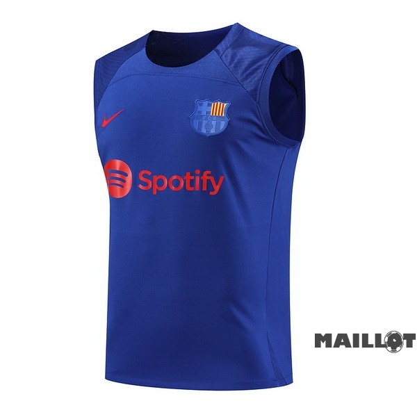 Foot Maillot Pas Cher Entrainement Sans Manches Barcelona 2023 2024 Bleu