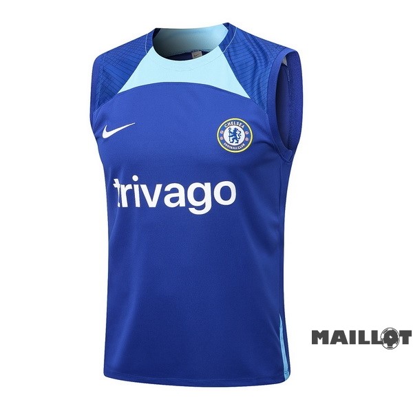 Foot Maillot Pas Cher Entrainement Sans Manches Chelsea 2022 2023 I Bleu