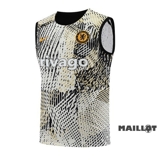 Foot Maillot Pas Cher Entrainement Sans Manches Chelsea 2023 2024 Jaune