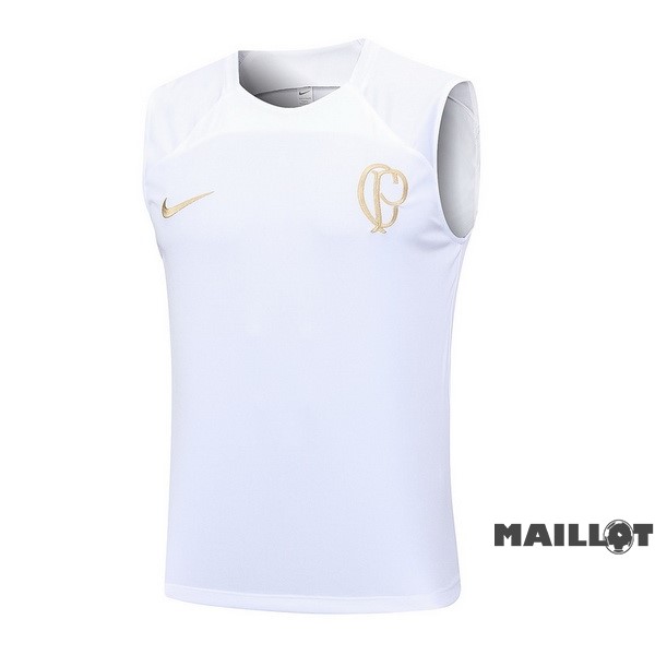 Foot Maillot Pas Cher Entrainement Sans Manches Corinthians Paulista 2023 2024 Blanc