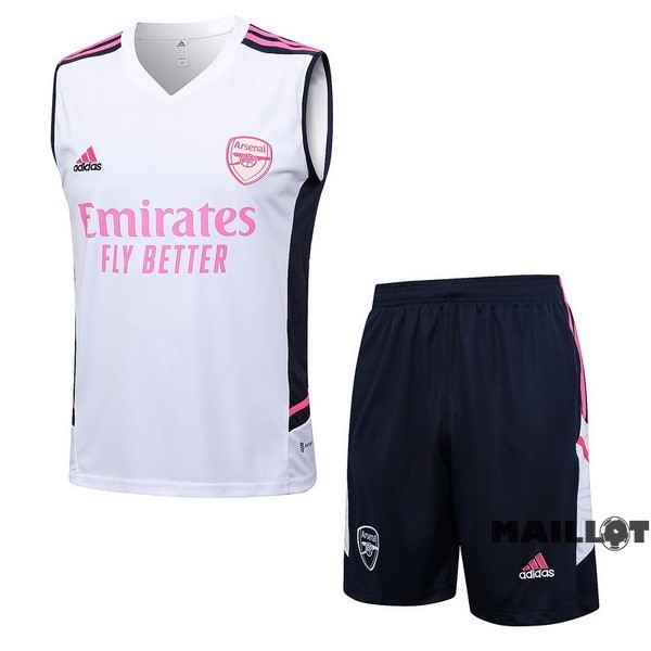 Foot Maillot Pas Cher Entrainement Sans Manches Ensemble Complet Arsenal 2023 2024 Blanc I Rose Bleu