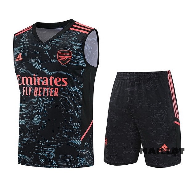 Foot Maillot Pas Cher Entrainement Sans Manches Ensemble Complet Arsenal 2023 2024 Noir Vert