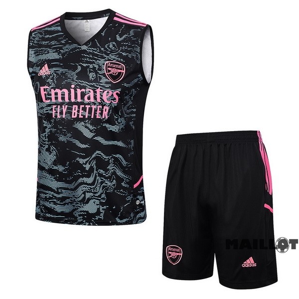 Foot Maillot Pas Cher Entrainement Sans Manches Ensemble Complet Arsenal 2023 2024 Vert Noir Rose