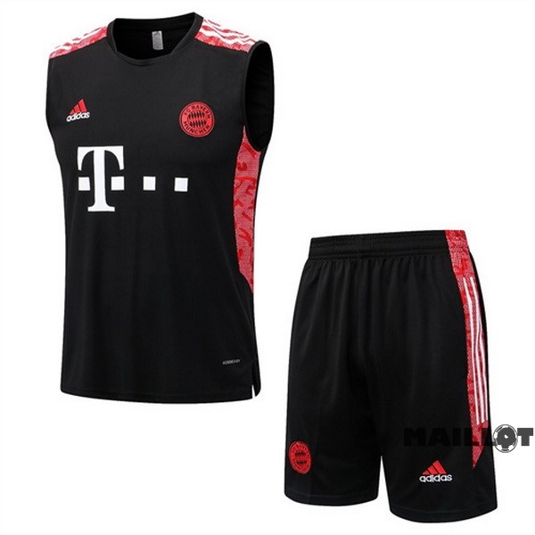 Foot Maillot Pas Cher Entrainement Sans Manches Ensemble Complet Bayern Múnich 2022 2023 Noir I Rouge