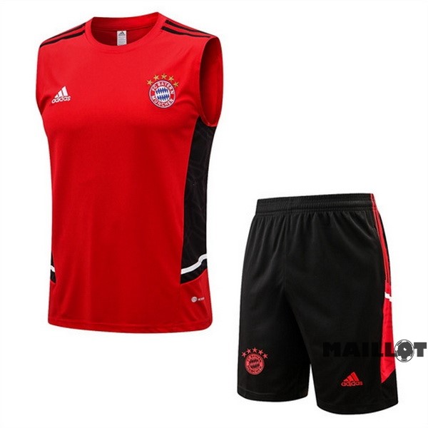 Foot Maillot Pas Cher Entrainement Sans Manches Ensemble Complet Bayern Múnich 2022 2023 Rouge I Noir