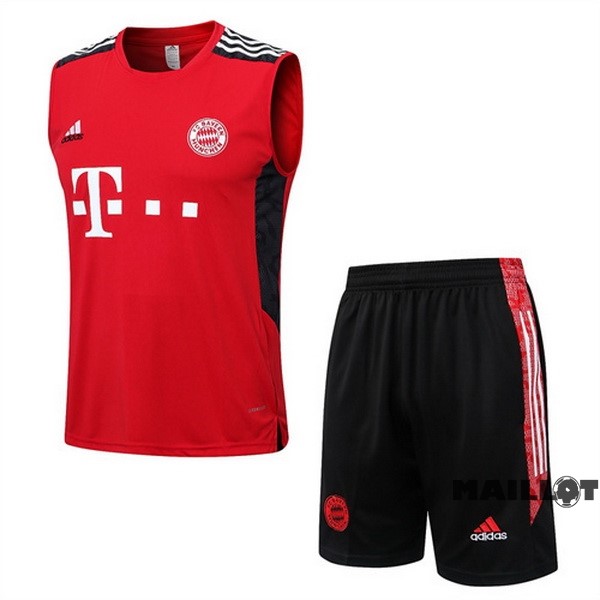 Foot Maillot Pas Cher Entrainement Sans Manches Ensemble Complet Bayern Múnich 2022 2023 Rouge Noir