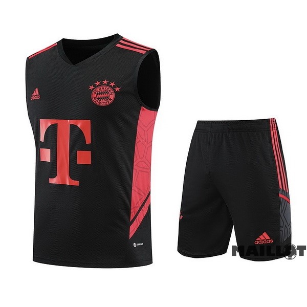 Foot Maillot Pas Cher Entrainement Sans Manches Ensemble Complet Bayern Múnich 2023 2024 Rouge Noir