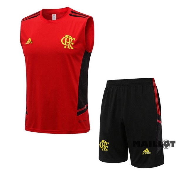 Foot Maillot Pas Cher Entrainement Sans Manches Ensemble Complet Flamengo 2022 2023 Rouge