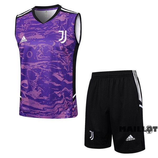 Foot Maillot Pas Cher Entrainement Sans Manches Ensemble Complet Juventus 2023 2024 Purpura I Noir