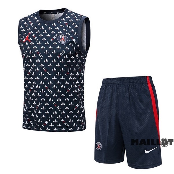 Foot Maillot Pas Cher Entrainement Sans Manches Ensemble Complet Paris Saint Germain 2022 2023 Bleu