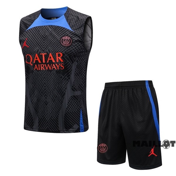 Foot Maillot Pas Cher Entrainement Sans Manches Ensemble Complet Paris Saint Germain 2022 2023 Noir I Bleu Rouge