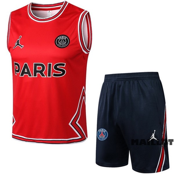 Foot Maillot Pas Cher Entrainement Sans Manches Ensemble Complet Paris Saint Germain 2022 2023 Rouge Bleu