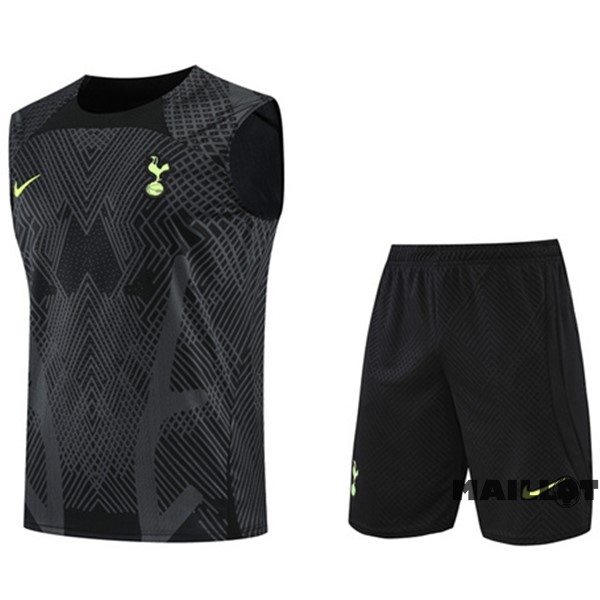 Foot Maillot Pas Cher Entrainement Sans Manches Ensemble Complet Tottenham Hotspur 2022 2023 Noir