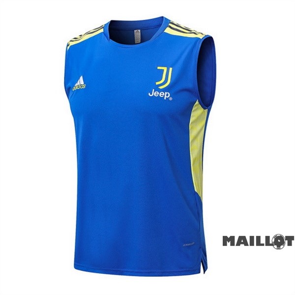 Foot Maillot Pas Cher Entrainement Sans Manches Juventus 2022 2023 Bleu Jaune