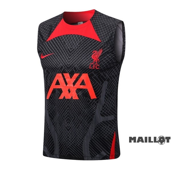 Foot Maillot Pas Cher Entrainement Sans Manches Liverpool 2022 2023 Noir Rouge