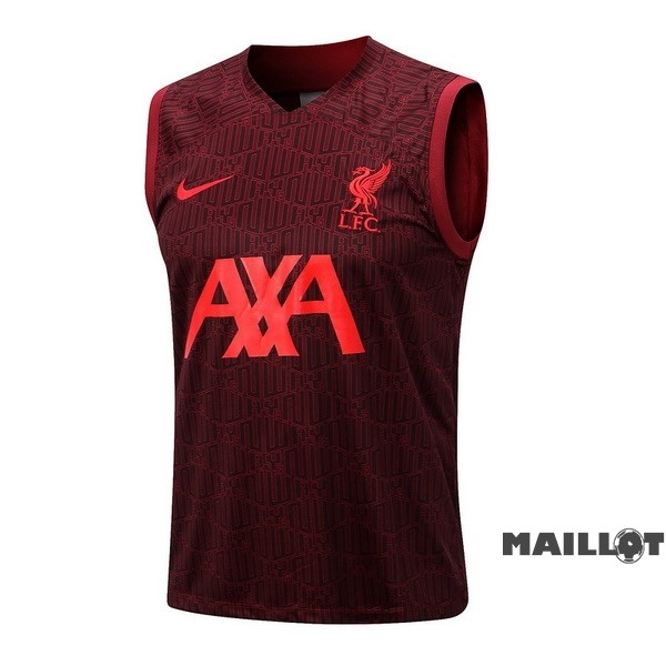 Foot Maillot Pas Cher Entrainement Sans Manches Liverpool 2022 2023 Rouge Marine